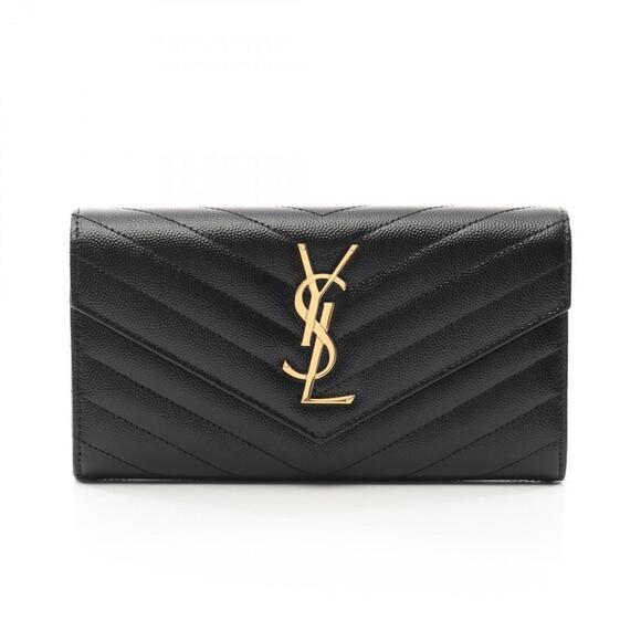 SAINT LAURENT Black Monogram Leather Wallet - Picture 1 of 5